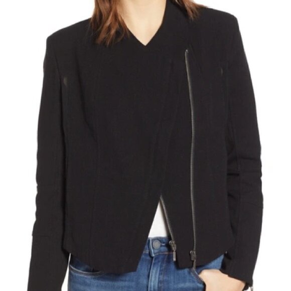 Anthropologie Blank NYC Mesh Detail BlackCrepe Jacket size M - Picture 10 of 10